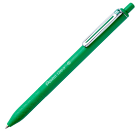 Penna a sfera a scatto izee - punta 0,7 mm - verde - pentel