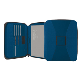 Portablocco canvass - in tela - con zip - 26x33 cm - blu - intempo