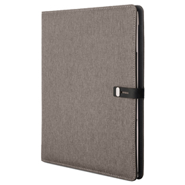 Portablocco canvass - in tela - con laccio - 26x33 cm - grigio - intempo