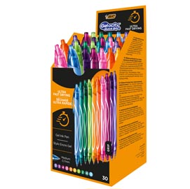 Penna gel scatto geolocity quick dry - punta 0.7mm - 10 colori assortiti - bic - conf. 30 pezzi
-