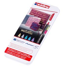 Pennarelli 1200 metallic - tratto 1mm - colori assortiti - edding - scatola 6 pezzi