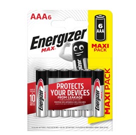 Pile ministilo aaa - 1,5v - energizer max - conf. 6 pezzi