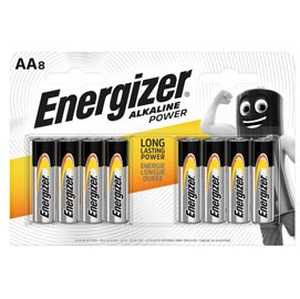 Pile stilo aa - 1,5v - energizer alkaline power - conf. 8 pezzi