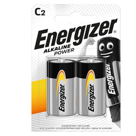 Pile mezza torcia c - energizer alkaline power - conf. 2 pezzi