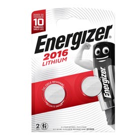 Pile cr2016 lithium - 3v - energizer specialistiche - conf. 2 pezzi