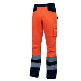 Pantalone invernale alta visibilità beacon - arancio  fluo - taglia l - u-power