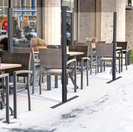 Parete protettiva igienica vision - da terra - bianco - con vetro di sicurezza - 100x150 cm - star progetti