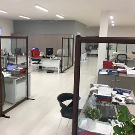 Parete protettiva igienica evolution - da terra - grigio - con vetro di sicurezza - 100x150 cm - star progetti