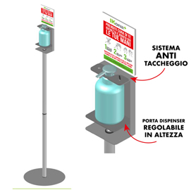 Piantana da terra - con supporto - per dispenser regolabile - cwr