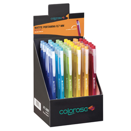 Portamine colorosa - 0,7 mm - 6 colori assortiti - ri.plast - expo 36 pezzi