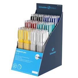 Penne a sfera k15 - colori assortiti - schneider - expo 216 pezzi