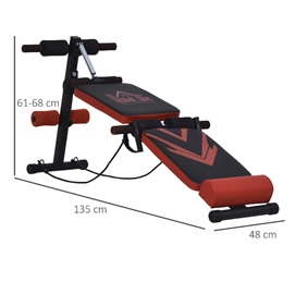 Panca per addominali - pieghevole - 48 x 135 x 61 - 68 cm