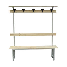 Panca in legno con alzata - a 5 posti - 150 x 40 x 185 cm - fasma