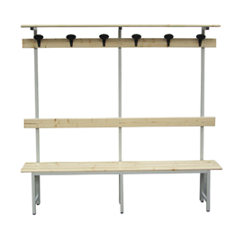 Panca in legno con alzata - a 6 posti - 200 x 40 x185 cm - fasma