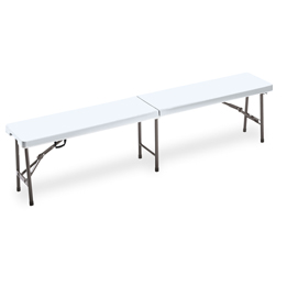 Panca pieghevole - in hdpe - 44 x 30 x 183 cm - bianco - garden friend