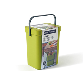 Pattumiera gino - per rifiuti organici - 5 l - verde - perfetto