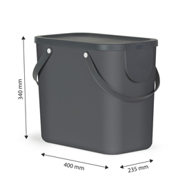 Pattumiera albula - 40 l - grigio antracite - rotho
