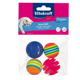 Palline con sonaglio per gatti - vitakraft - conf. 4 pezzi