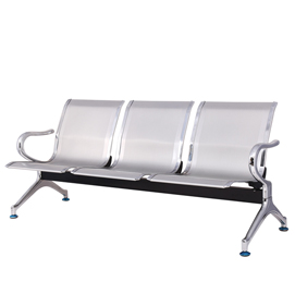 Panca attesa - 3 posti - in acciaio - grigio - serena group