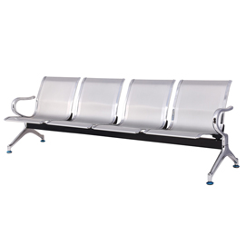 Panca attesa - 4 posti - in acciaio - grigio - serena group