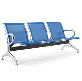 Panca attesa - 3 posti - in acciaio - blu - serena group