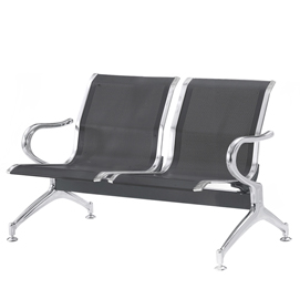 Panca attesa - 2 posti - in acciaio - nero - serena group