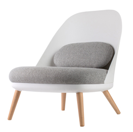 Poltrona cocoon - bianco / grigio - paperflow