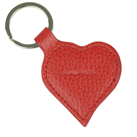 Portachiave cuore - vera pelle - rosso - laurige france