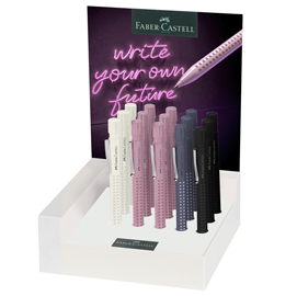 Penne a sfera grip 2010 harmony - colori assortiti - faber-castell - expo 15 pezzi