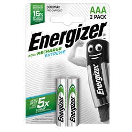 Pile aaa extreme - ricaricabili - energizer - blister 2 pezzi