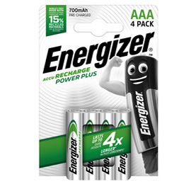 Pile aaa power plus - ricaricabili - energizer - blister 4 pezzi