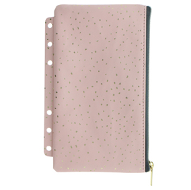 Pochette confetti - per organiser - c/zip - f.to a5 / personal - rosa - filofax