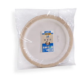 Piatti piani twin naturgo - in polpa - d 24,5 cm - dopla - conf. 10 pezzi