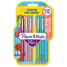Pennarello flair nylon scented - colori assortiti - papermate - conf. 6 pezzi