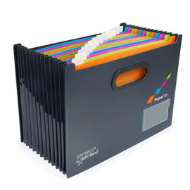 Portadocumenti supafile antibatterico germ-savvy - a soffietto - 13 tasche - nero - rapesco