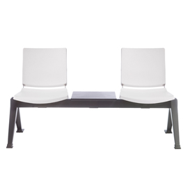 Panca attesa atenea at2pt - 2 posti - con tavolo - senza braccioli - bianco - unisit