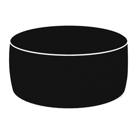 Pouf ottoman - 23 x 53 cm - nero - king collection