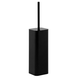 Portascopino - 9 x 9 x 40 cm - acciaio inox verniciato - nero - laminart