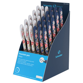 Penna stilografica voice - fantasie assortite - schneider - expo 30 pezzi