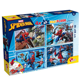 Puzzle maxi - marvel ''spiderman'' - 4 x 48 pezzi - lisciani