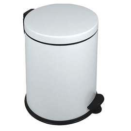 Pattumiera a pedale new bin basic - 12 l - metallo verniciato - bianco - medial international