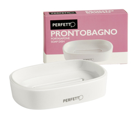 Portasapone pronto bagno - 12,5 x 8 x 2,5 cm - ppl - bianco - perfetto