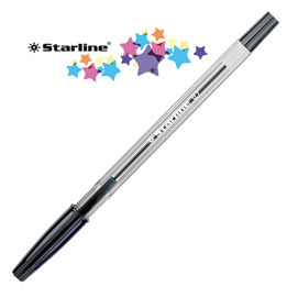Penna a sfera con cappuccio - punta fine 0,7mm  - nero - starline - conf.50 pezzi