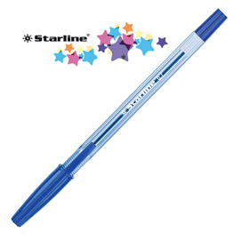 Penna a sfera con cappuccio  - punta fine 0,7mm - blu - starline -  conf. 50 pezzi