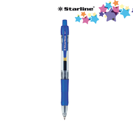 Penna a sfera a scatto con inchiostro gel - blu - punta fine 0,7mm - starline