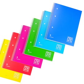 Quaderno one color - a5 - 1 rigo - 80 fogli - 80gr - spiralato - copertina ppl - blasetti