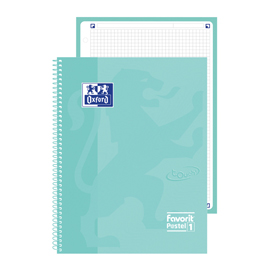 Quaderno spiralato p@astel 1 - a4+ - 90 gr - celeste - oxford