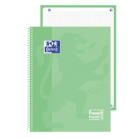 Quaderno spiralato p@astel 1 - a4+ - 90 gr - smeraldo - oxford