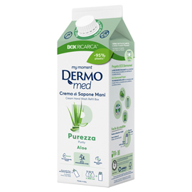 Ricarica crema di sapone mani - carton box - 900 ml - aloe - dermomed