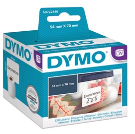 Rotolo 320 etichette lw 990150 - 54x 70 mm - bianco - dymo